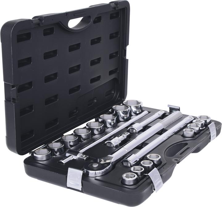 Immagine prodotto KS Tools Set di bussole 1/4", 21 T., esagono, misure in pollici, cromato satinato opaco (3/4")