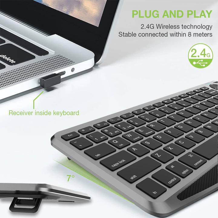 Actual product image Techly ICTB9801TB Keyboard RF Wireless + Bluetooth QWERTY US English Black (US, Wireless)