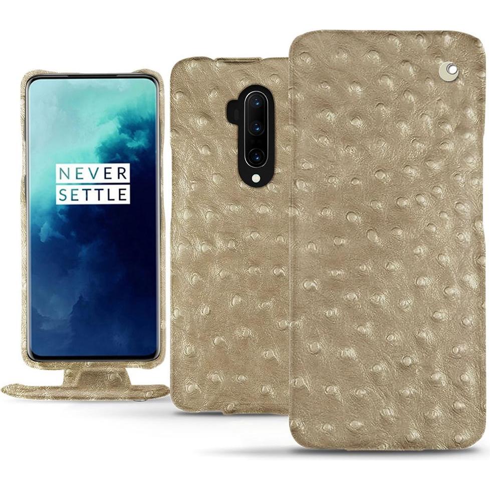 Noreve Lederschutzhülle vertikal (OnePlus 7T Pro), Smartphone Hülle, Beige