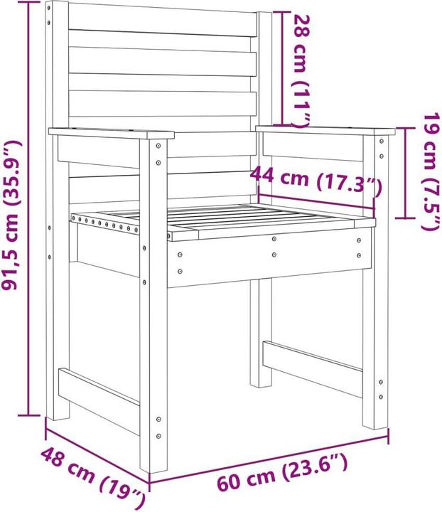 Actual product image vidaXL Gartenstuhl