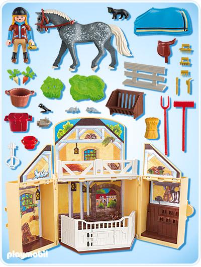 Immagine prodotto Playmobil Box da gioco pieghevole per il maneggio (5418, Paese Playmobil)