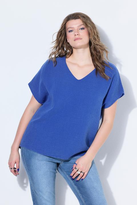 Actual product image Studio Untold Oversized Cap Sleeve Muslin Blouse (58)