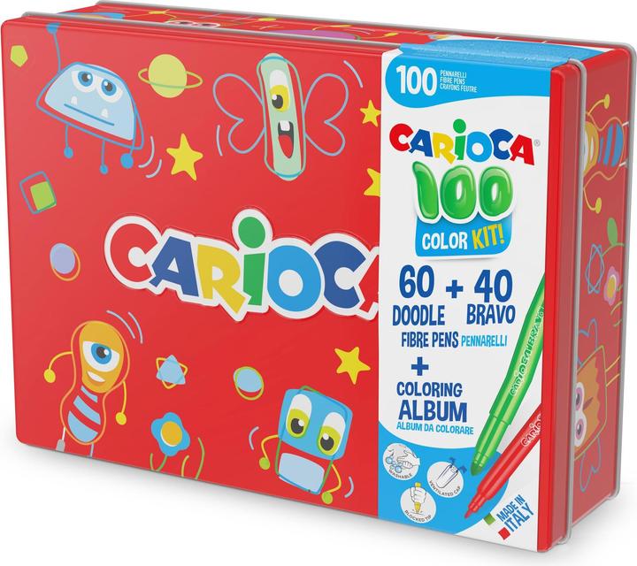 Produktbild Carioca Fasermaler Box mit Malbuch, Rot