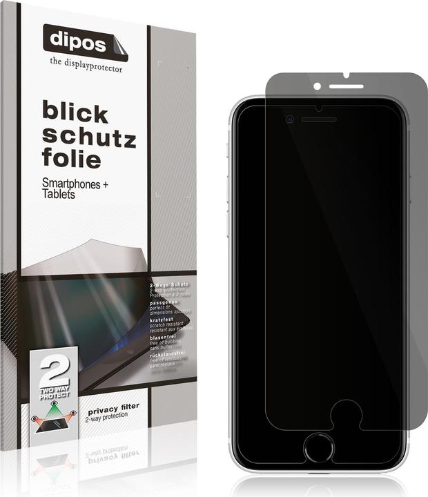 Dipos Blickschutzfolie 2-Way Anti-Shock (2 Stück, Apple iPhone SE (3rd Gen))