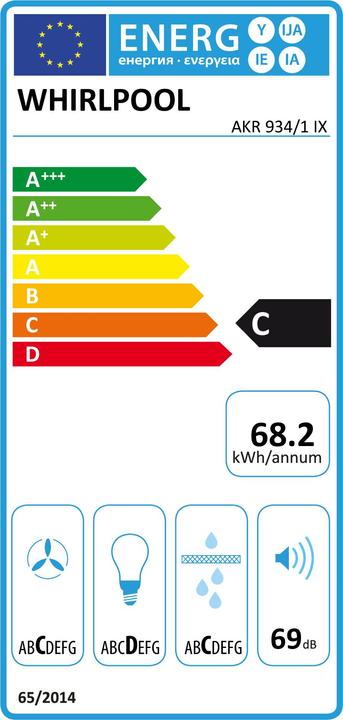 Energy Label Whirlpool AKR 934/1 IX (Wall hood)