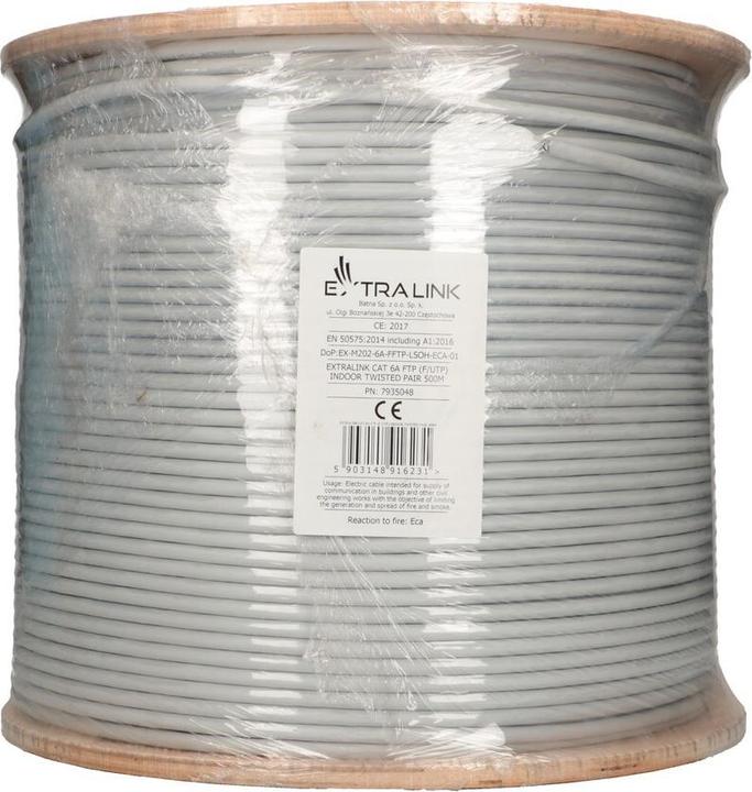 Immagine prodotto Extralink Cavo di rete CAT6A FTP per interni 500m LSZH (F/FTP, CAT6a, 500 m)