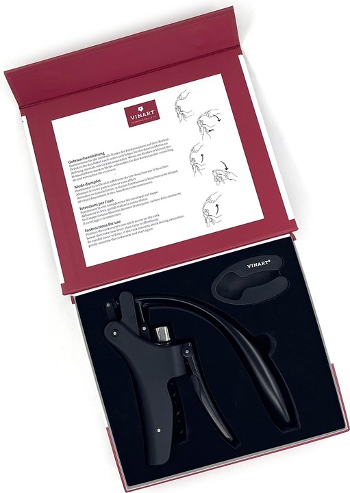 Produktbild Vinart ELEPHANT Hebelkorkenzieher schwarz matt mit Kapselschneider (Korkenzieher)