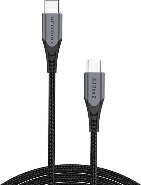 Produktbild Vention USB-C to USB-C 100W TAHHD 5A 0.5m USB 3.1 Gen2 4K cable (gray) (0.50 m, USB 3.1, 100 W)