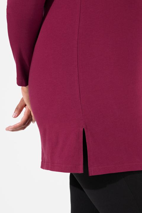 Produktbild Ulla Popken Longshirt, A-Linie, Keyhole, Rundhals, Langarm (56)