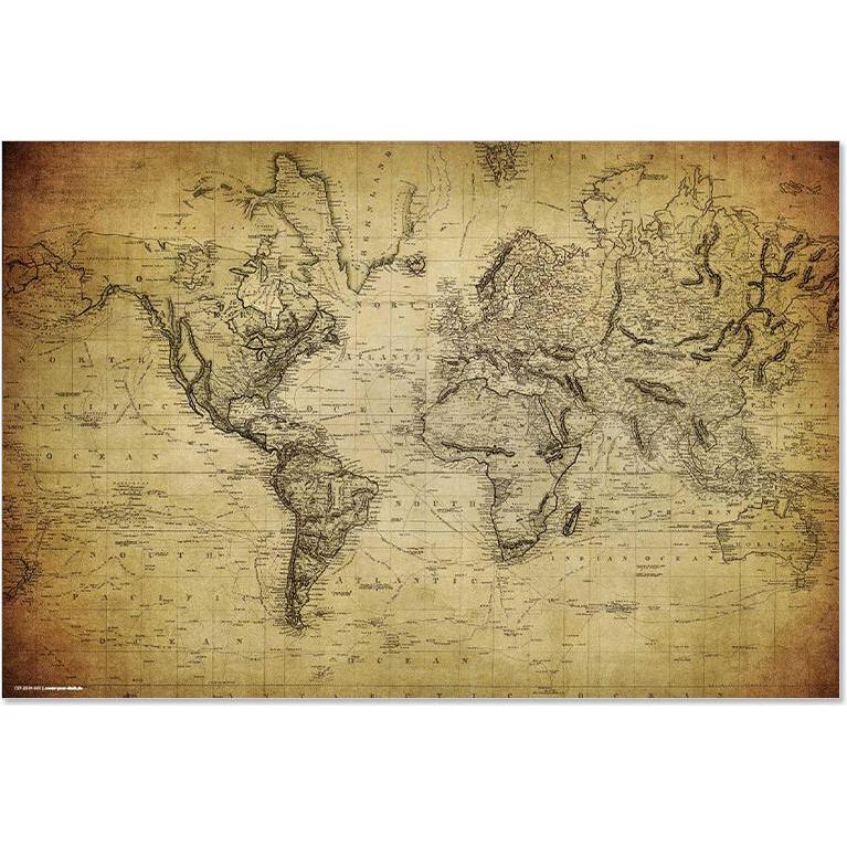 CoverYourDesk, Unterlage, World Map Vintage (60 x 40 cm)
