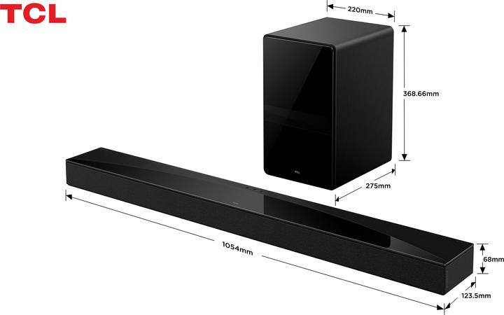 Immagine prodotto TCL Soundbar Q75H 5.1.2 canali, Dolby Atmos con Subwoofer integrato, 780W (620 W, 5.1.2 Canale)