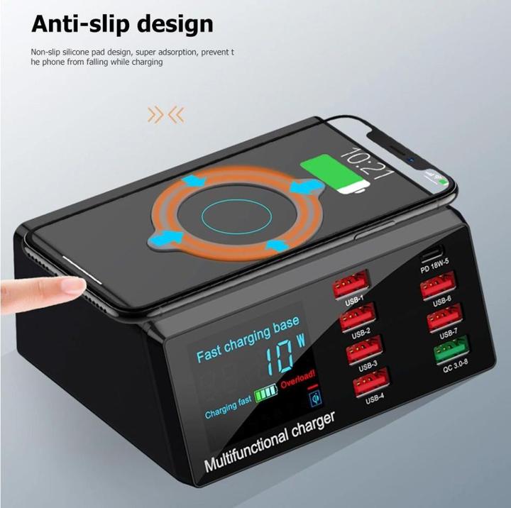 Immagine prodotto PowerGuard 8-Fach Wireless Multi Function Charger (100 W)