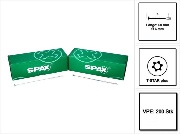Produktbild Spax Tellerkopf T-Star Plus T30 Vollgewinde Wirox (200 Schrauben pro Stück)