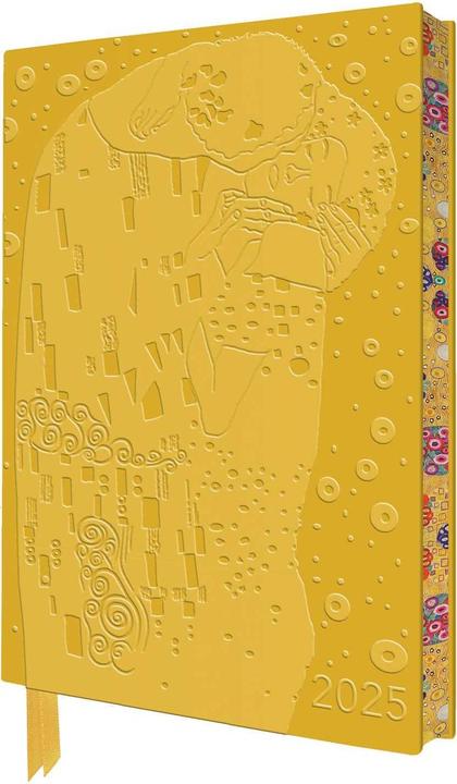Produktbild Klimt: The Kiss 2025 Artisan Art Vegan Leather Diary Planner - Page to View with Notes (21 x 14.8 cm)