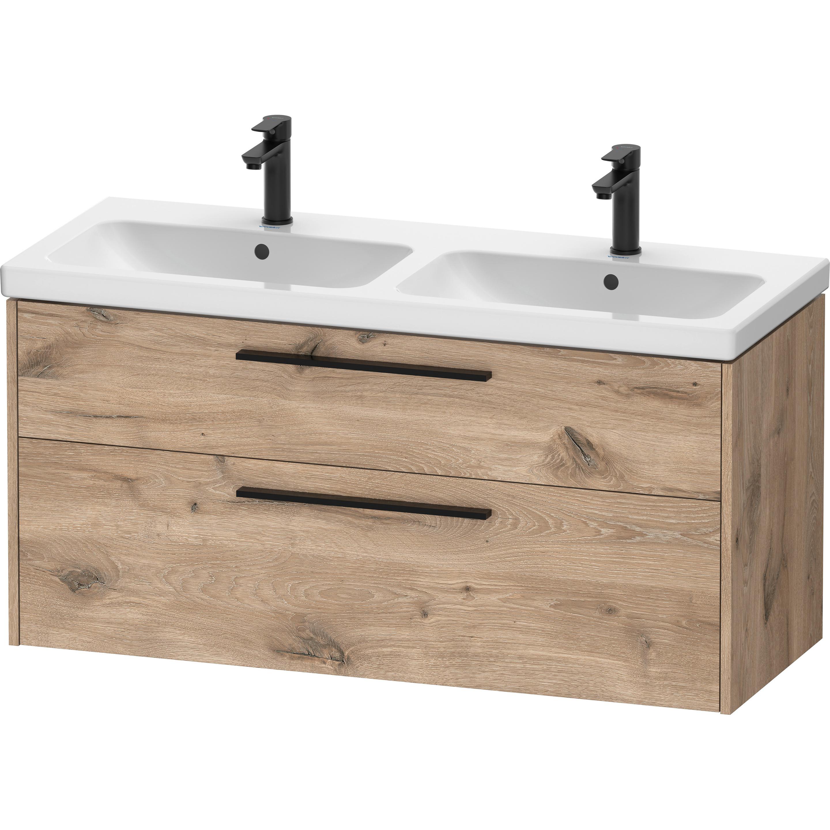 Duravit, Waschbeckenunterschrank, D-Code Waschtischunterbau, 1 Auszug, 1184x460mm, Siphonausschnitt, mit Griff