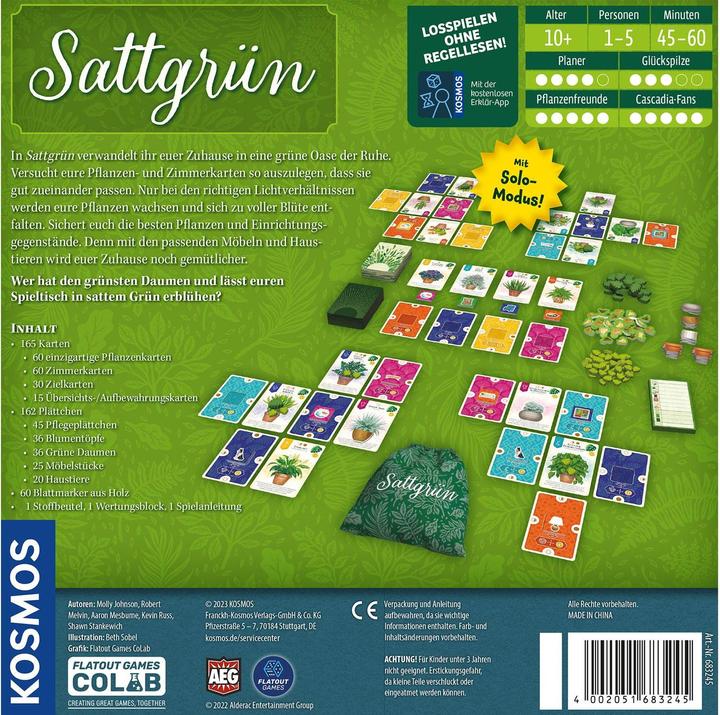 Produktbild Kosmos Sattgrün (Deutsch, 1 - 5 Spieler)