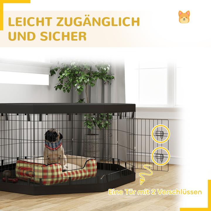 Produktbild PawHut Welpenauslauf Stahl, Polyester Schwarz