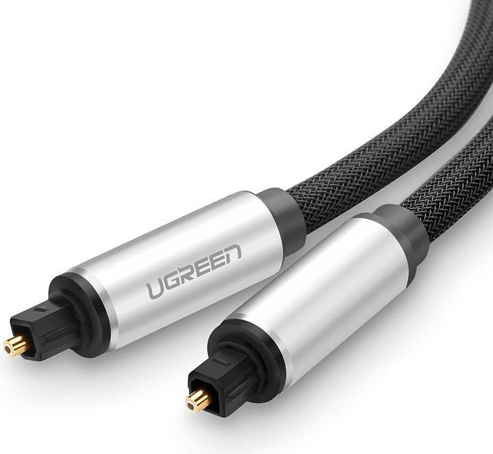 Ugreen AV108 Toslink Audio optical cable, braided aluminum, 1m (grey) (1 m, TOSLINK)