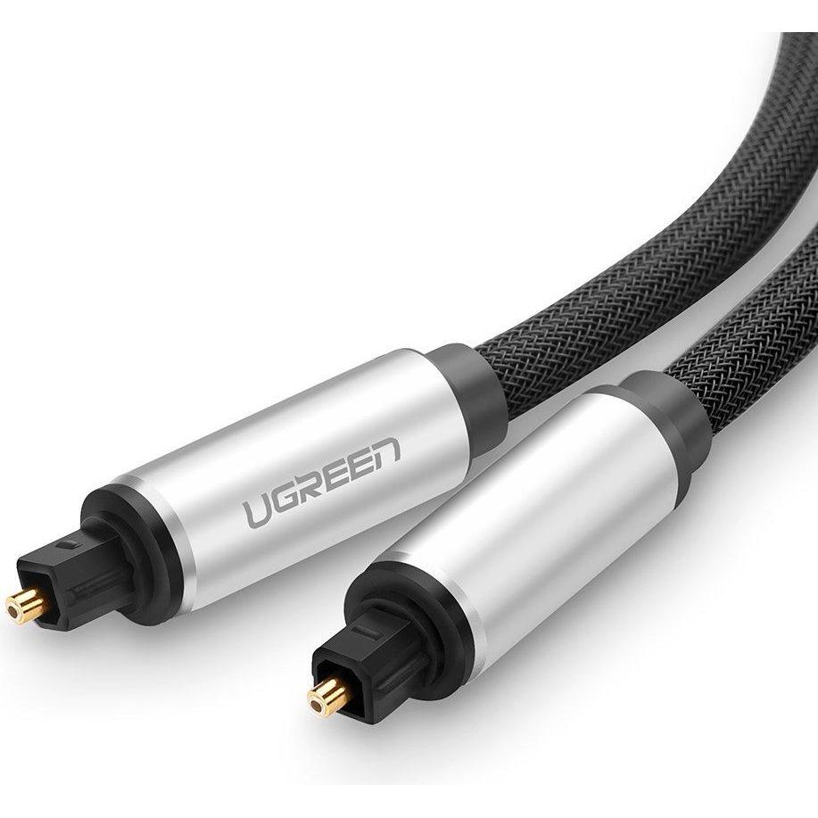 Ugreen AV108 Toslink Audio optical cable, braided aluminum, 1m (grey) (1 m, TOSLINK), Audio Kabel