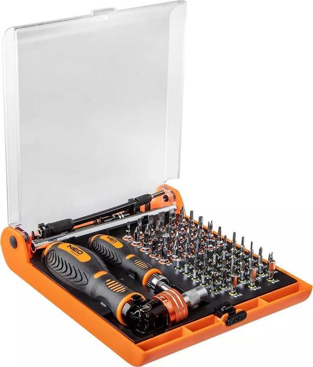 Actual product image Neo Screwdriver bits with handle 73 pieces (06-115)