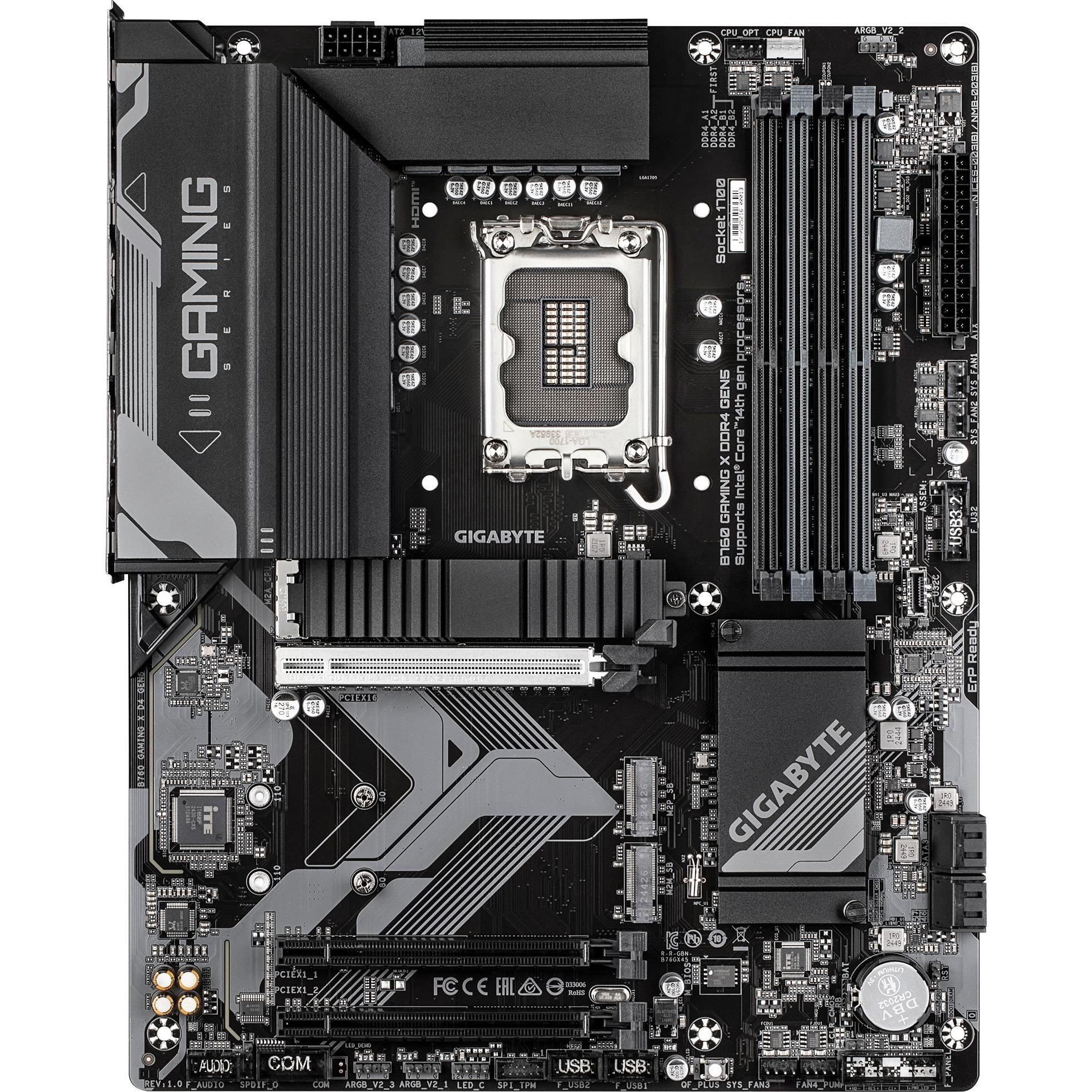 Gigabyte Motherboard für Intel Prozessoren B760 GAMING X DDR4 GEN5 (LGA 1700, Intel B760, ATX), Main