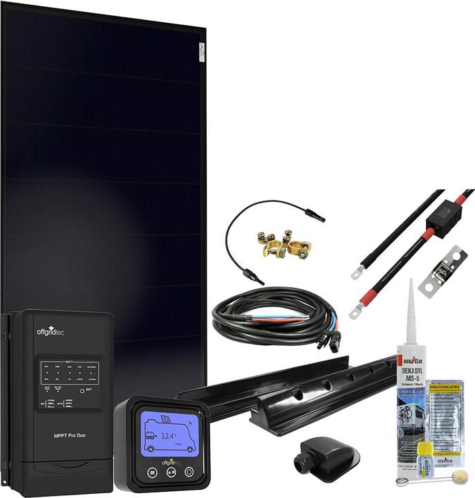 Produktbild Offgridtec MobileBlack L 155W Wohnmobil Solaranlage 30A MPPT DUO Laderegler OLP PERC Solarmodul (150 W)