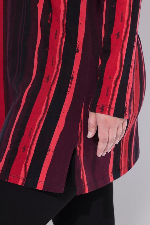 Produktbild Ulla Popken Longshirt, Batikdruck, A-Linie, V-Ausschnitt, Langarm (50, 52)