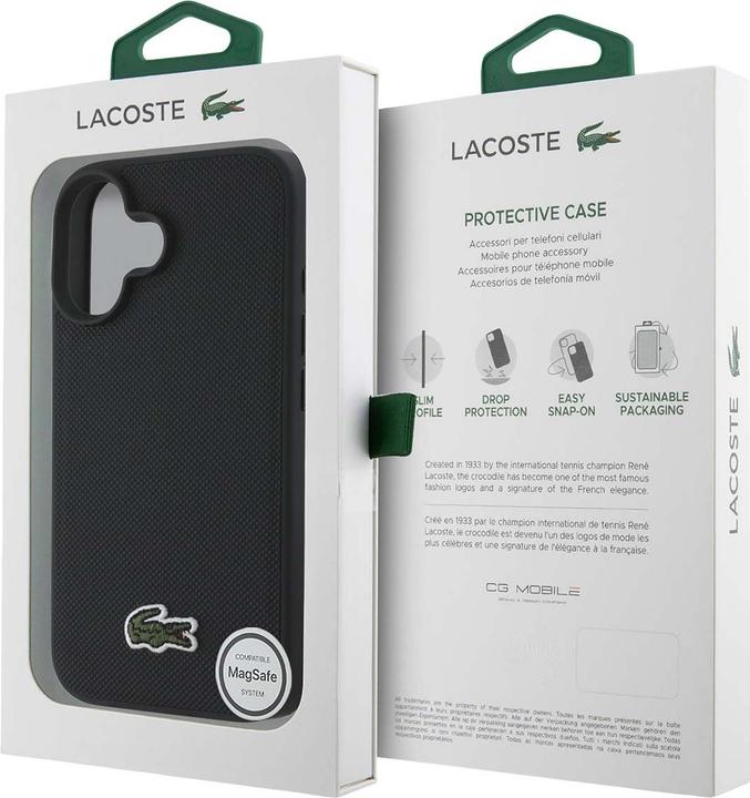 Image du produit Lacoste LCHMP16MPVCK iPhone 16 Plus 6.7" czarny/black hardcase Iconic Petit Pique MagSafe (Apple iPhone 16 Plus)