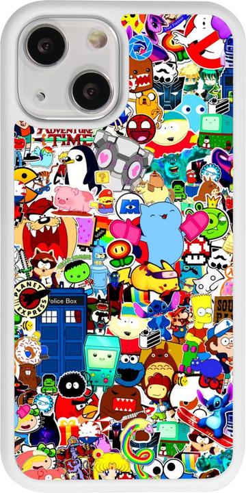 Actual product image PhoneLook Coque Silicone rigide blanc Mixed cartoons (Apple iPhone 13 mini)