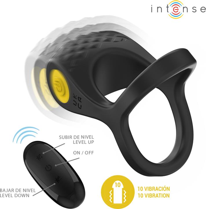 Produktbild Intense Alex Vibrator Doppel-Penisring 10 Vibrationen Schwarz