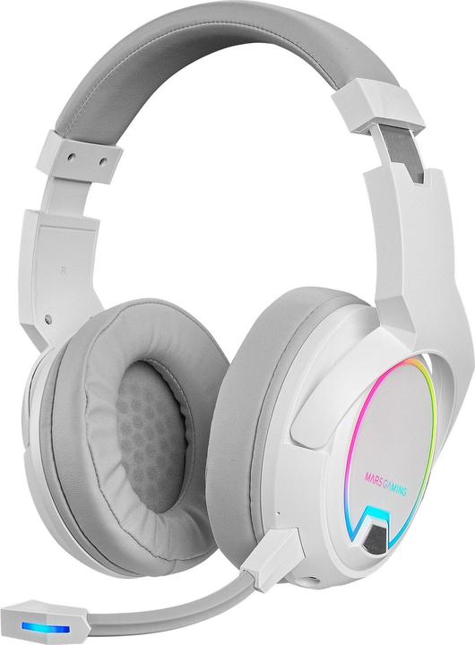 Actual product image Mars Gaming Casque Gamer Sans Fil Mhw-100 RGB (Blanc) (Cable, Wireless)