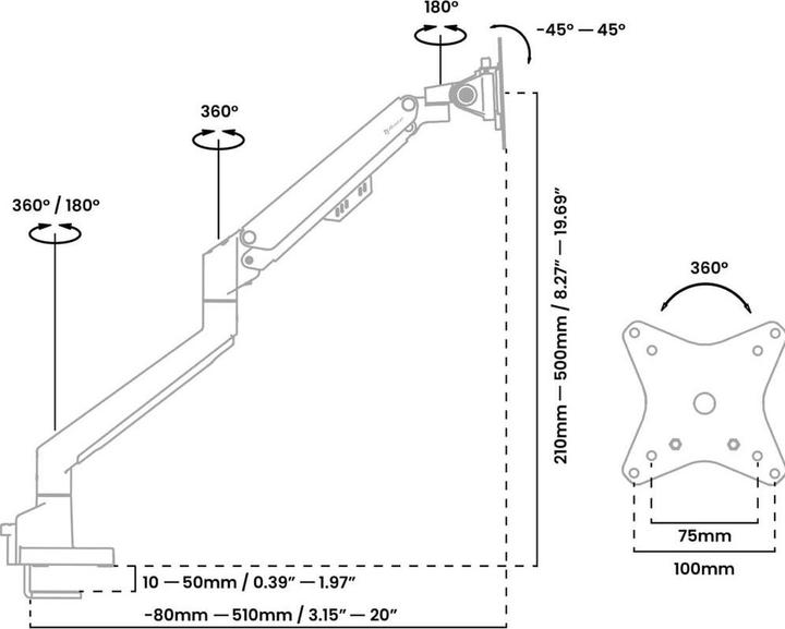 Image du produit Arozzi TIS Alzare Neo Duo Gas schwarz (32", 9 kg)