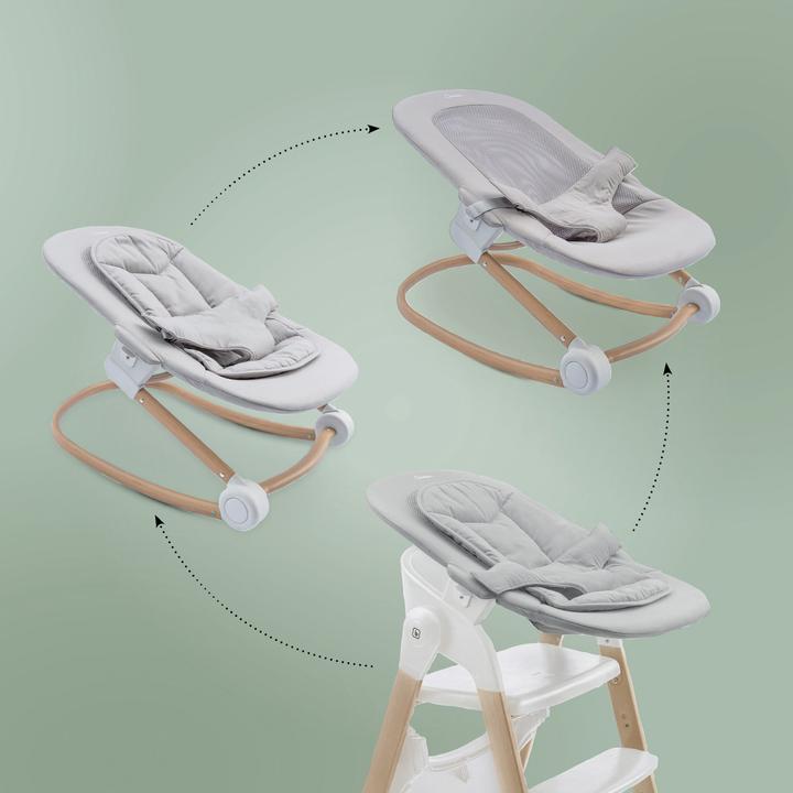 Actual product image BabyGo Levels Newborn Highchair weiss/Holzoptik (Highchair)