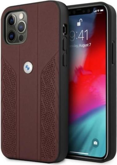 Actual product image BMW Case BMHCP12LRSPPR iPhone 12 Pro Max 6.7" czerwony/red hardcase Leather Curve Perforate (Apple iPhone 12 Pro Max)