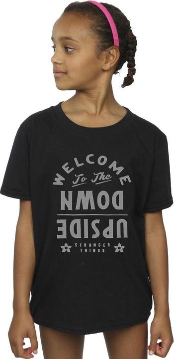 Actual product image Netflix Girls Stranger Things Welcome To Upside Down Cotton T-Shirt (128)