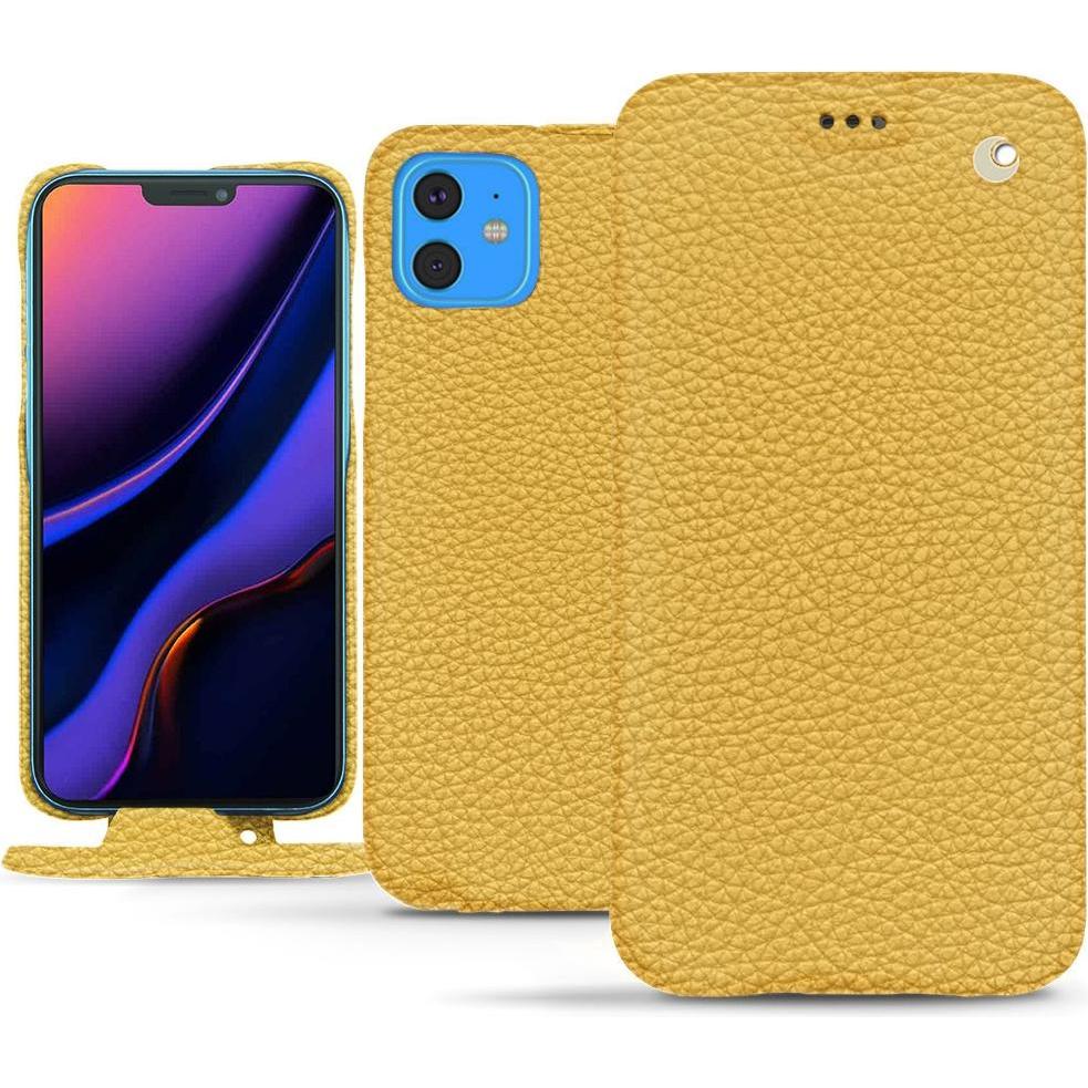 Noreve Lederschutzhülle vertikal (Apple iPhone 11), Smartphone Hülle, Orange