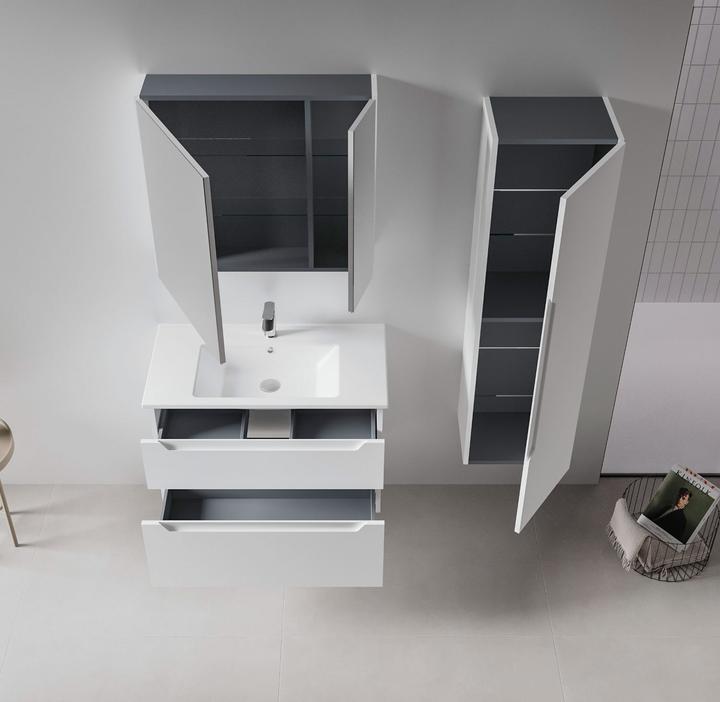 Produktbild Homitis Messina 85 v2 Bathroom Cabinet With Sink & Mirror Set (2 Pieces)