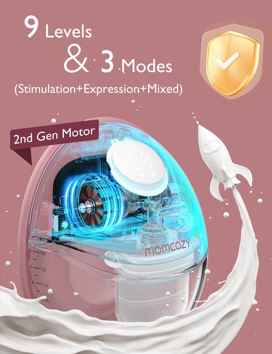 Immagine prodotto Momcozy Tiralatte M6 Hands-free rosso Confezione singola