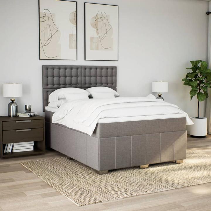 Actual product image vidaXL Bo x springbett mit Matratze 140 x 190 cm Stoff (140 x 190 cm)