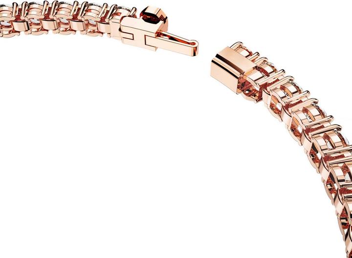 Produktbild Swarovski Matrix Tennis Armband Rundschliff Weiss Roségold (17.50 cm, Swarovski Metall)