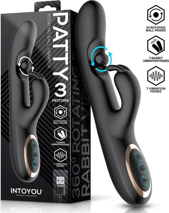 Produktbild IntoYou Patty – Rabbit-Vibrator mit rotierender Kugel – Schwarz