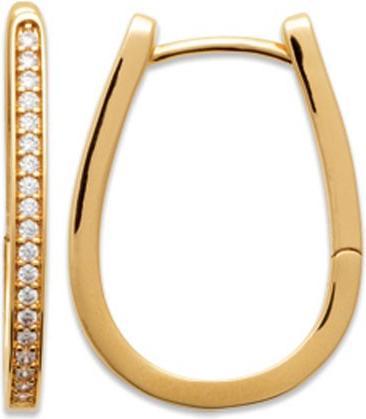 Actual product image Lara Gold plated CREOLES - ZIRCONIA (Fermoorilla)