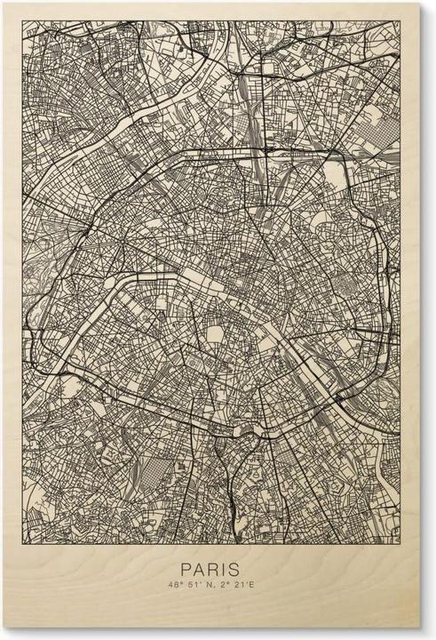 Actual product image Trenddeko City map Paris (20 x 30 cm)