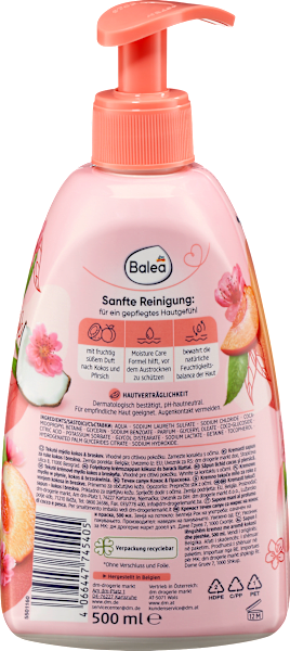 Produktbild dm Balea Cremeseife Pfirsich & Kokos (Flüssigseife)