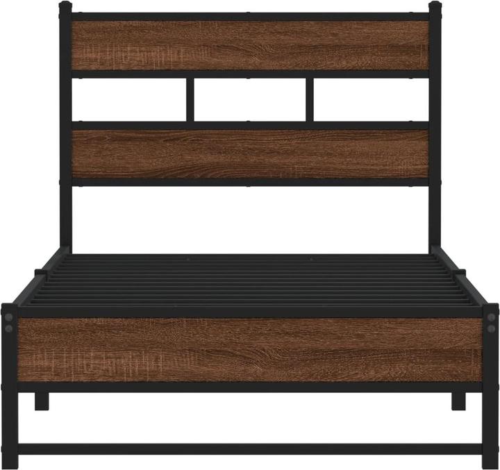 Produktbild vidaXL Metallbett Bett Lattenrost Einzelbett Bettgestell ohne Matratze 107x203cm (107 x 203 cm)