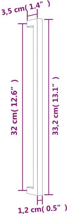 Actual product image vidaXL Furniture handles 10 pcs. silver 320 mm stainless steel, colour