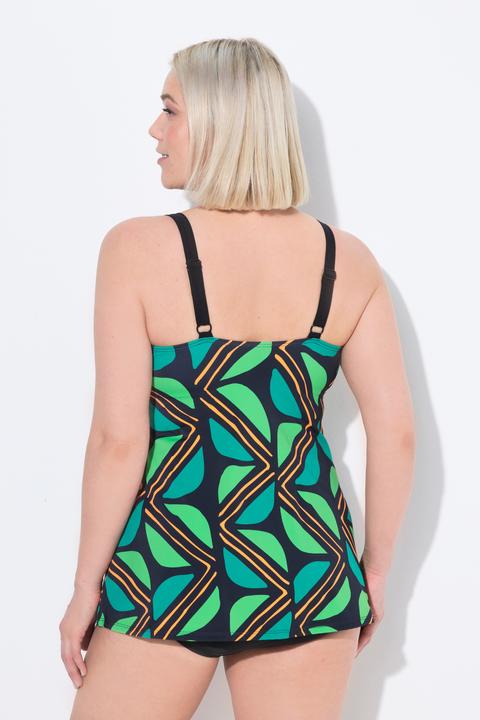 Actual product image Ulla Popken Geometric Print A-Line Tankini Set (48 B)