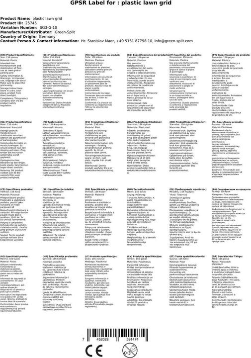 Immagine prodotto Green Split Griglie di plastica per prato (10 x)