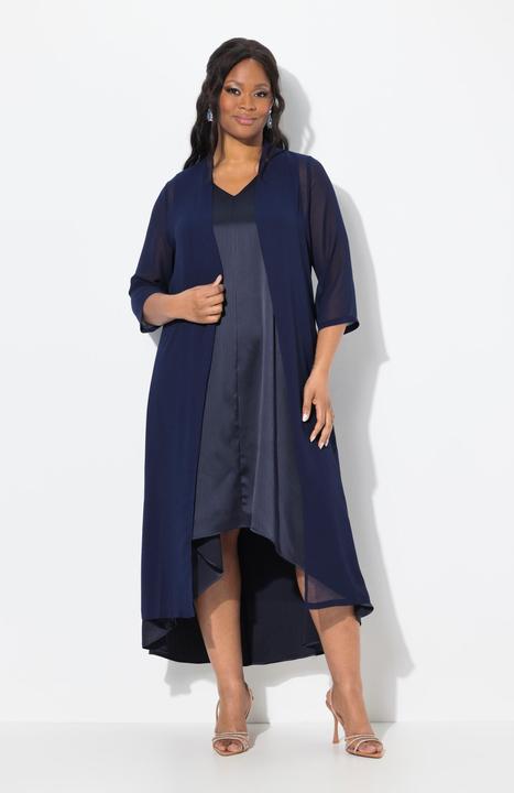 Produktbild Ulla Popken Chiffonjacke, Schalkragen, lange, offene Form, 3/4-Ärmel (46, 48)