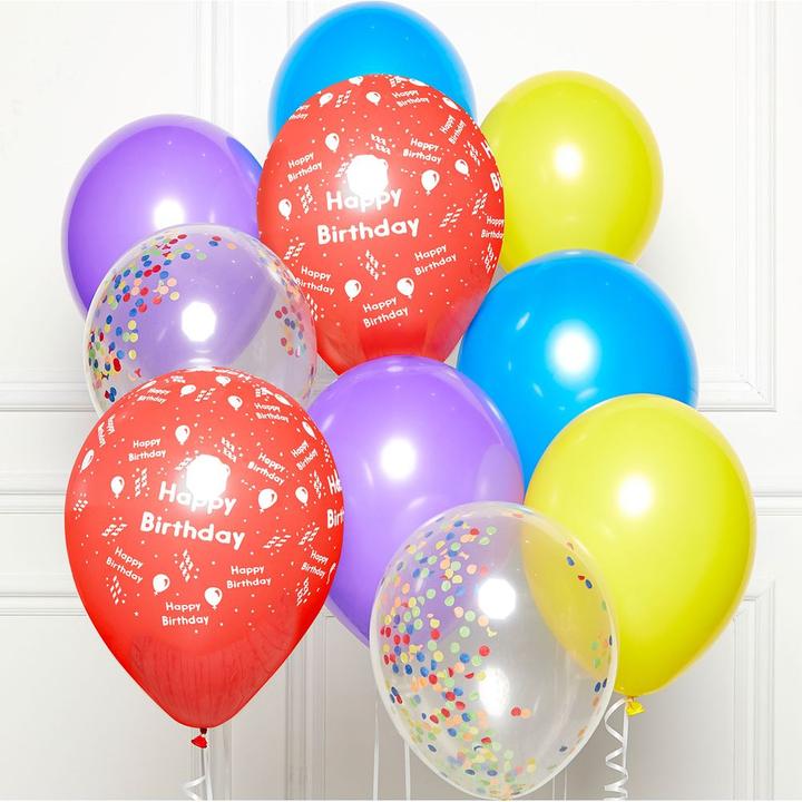 Actual product image Amscan DIY BalloonSet Happy Birthday Rainbow